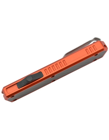 Golgoth G11C5 Orange. Couteau automatique OTF lame acier D2 manche aluminium orange et fibre de carbone