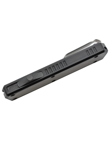 Golgoth G11F1 Noir. Couteau automatique OTF lame tanto acier D2 manche aluminium noir et fibre de carbone