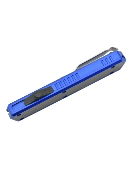 Golgoth G11F4 Bleu. Couteau automatique lame tanto acier D2 manche aluminium bleu et fibre de carbone
