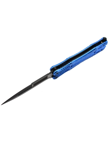 Maxknives P45 Couteau papillon lame acier 3CR13 manche aluminium anodisé bleu