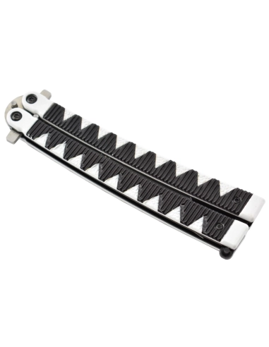 Maxknives P46S Couteau papillon lame acier 3CR13 manche aluminium blanc et noir