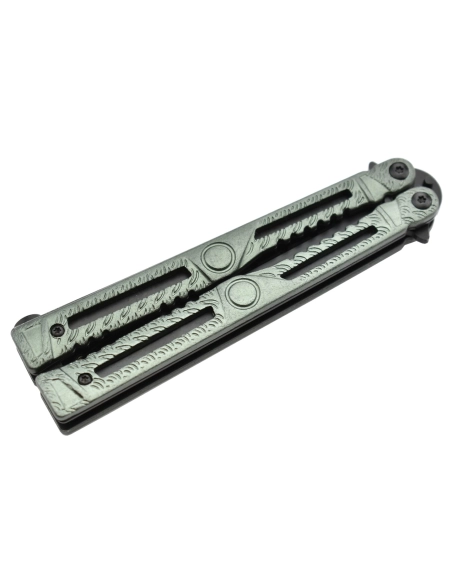 Maxknives P47 Couteau papillon lame acier 3CR13 manche aluminium anodisé vert