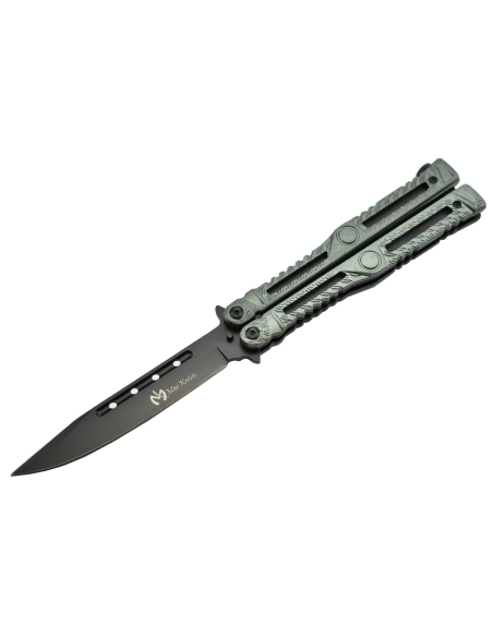 Maxknives P47 Couteau papillon lame acier 3CR13 manche aluminium anodisé vert