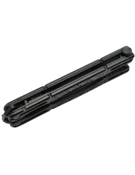 Maxknives P48 Couteau papillon lame acier 3CR13 manche aluminium anodisé noir