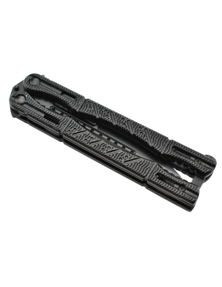 Maxknives P48 Couteau papillon lame acier 3CR13 manche aluminium anodisé noir