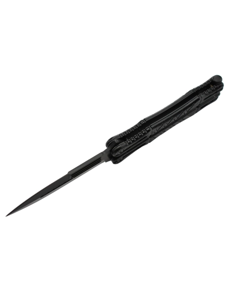 Maxknives P48 Couteau papillon lame acier 3CR13 manche aluminium anodisé noir