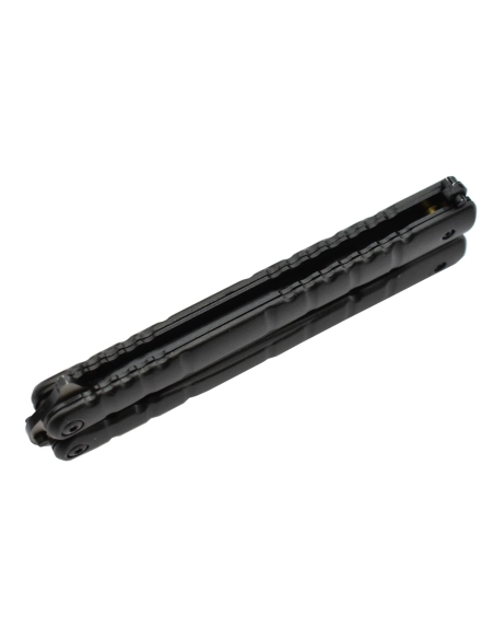 Maxknives P49 Couteau papillon lame acier 3CR13 manche aluminium anodisé noir