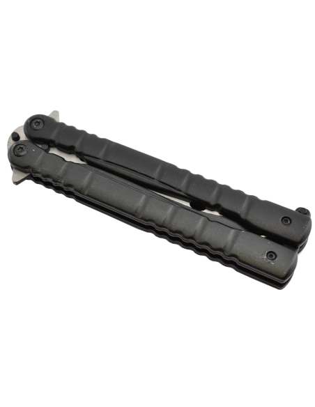 Maxknives P49 Couteau papillon lame acier 3CR13 manche aluminium anodisé noir