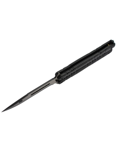 Maxknives P49 Couteau papillon lame acier 3CR13 manche aluminium anodisé noir
