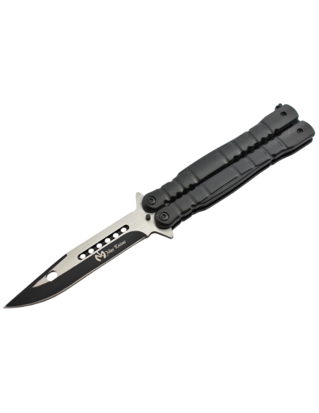 Maxknives P49 Couteau papillon lame acier 3CR13 manche aluminium anodisé noir