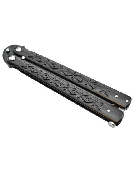 Maxknives P50B Couteau papillon lame acier 3CR13 manche acier noir