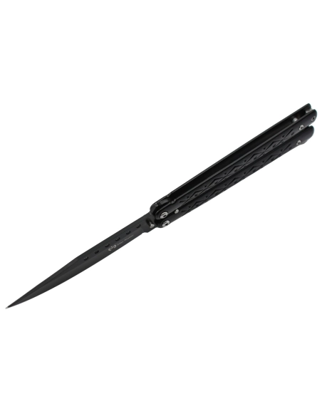 Maxknives P50B Couteau papillon lame acier 3CR13 manche acier noir