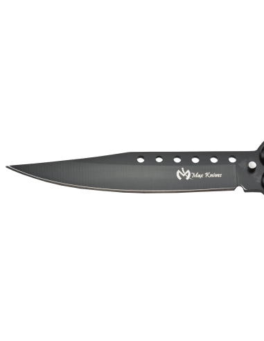 Maxknives P50B Couteau papillon lame acier 3CR13 manche acier noir