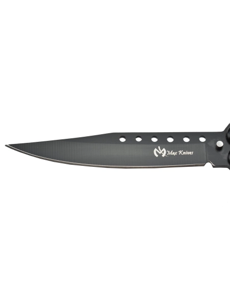 Maxknives P50B Couteau papillon lame acier 3CR13 manche acier noir