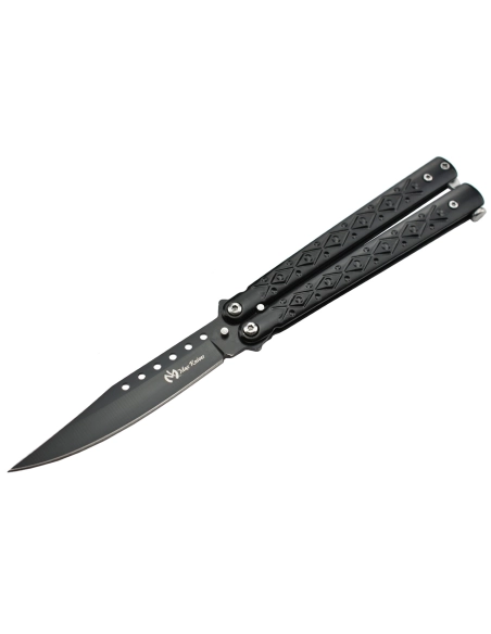 Maxknives P50B Couteau papillon lame acier 3CR13 manche acier noir