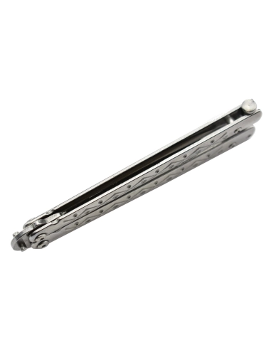 Maxknives P50S Couteau papillon lame acier 3CR13 manche acier silver