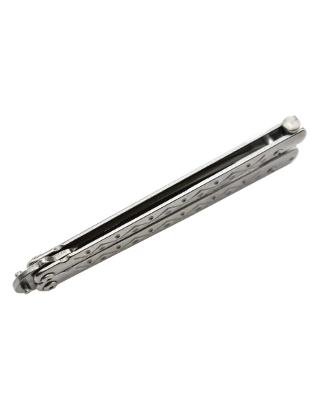 Maxknives P50S Couteau papillon lame acier 3CR13 manche acier silver