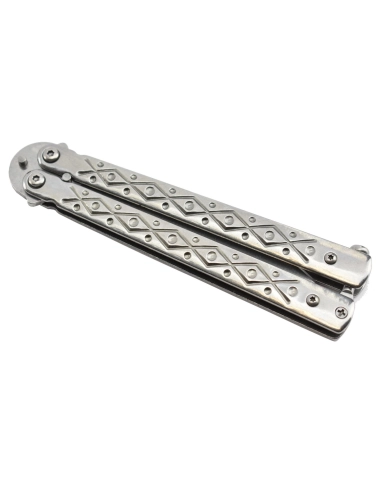 Maxknives P50S Couteau papillon lame acier 3CR13 manche acier silver