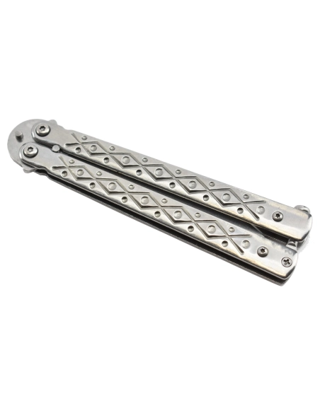 Maxknives P50S Couteau papillon lame acier 3CR13 manche acier silver