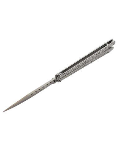 Maxknives P50S Couteau papillon lame acier 3CR13 manche acier silver