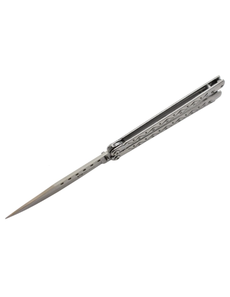 Maxknives P50S Couteau papillon lame acier 3CR13 manche acier silver
