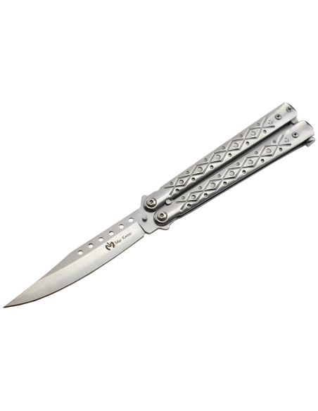 Maxknives P50S Couteau papillon lame acier 3CR13 manche acier silver