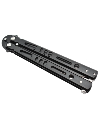 Maxknives P52B Couteau papillon lame acier 3CR13 manche acier noir