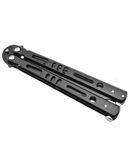 Maxknives P52B Couteau papillon lame acier 3CR13 manche acier noir