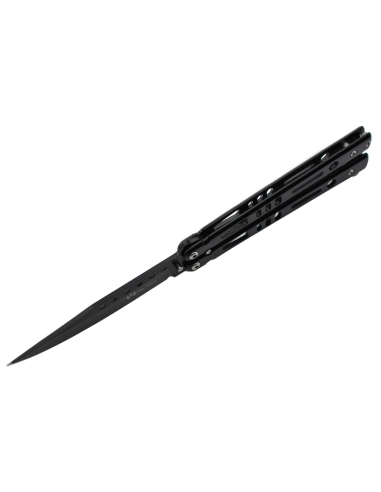 Maxknives P52B Couteau papillon lame acier 3CR13 manche acier noir
