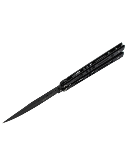 Maxknives P52B Couteau papillon lame acier 3CR13 manche acier noir