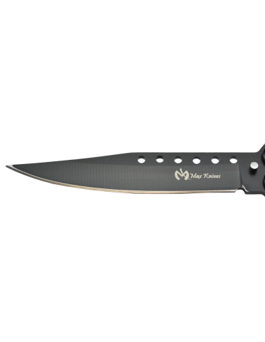 Maxknives P52B Couteau papillon lame acier 3CR13 manche acier noir
