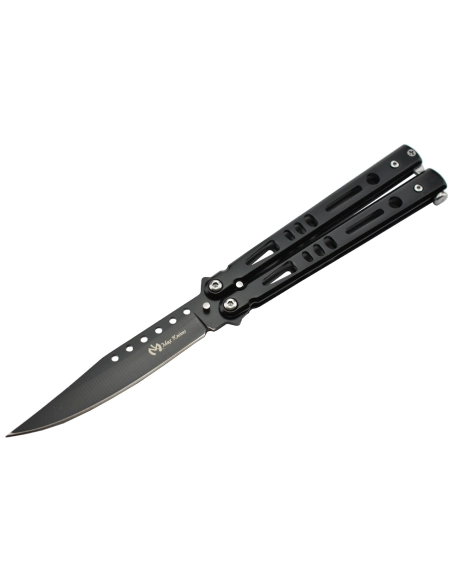 Maxknives P52B Couteau papillon lame acier 3CR13 manche acier noir