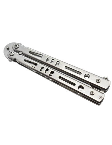 Maxknives P52S Couteau papillon lame acier 3CR13 manche acier silver