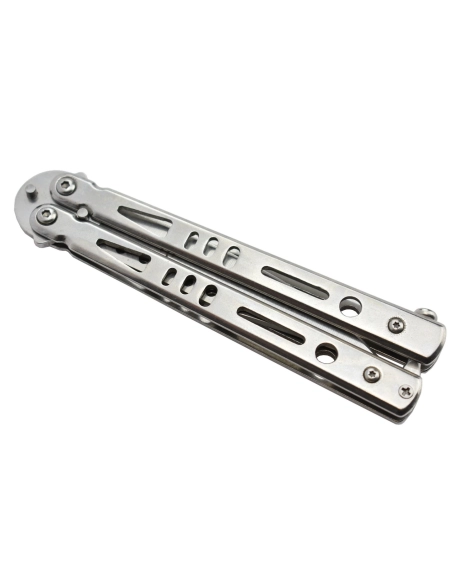 Maxknives P52S Couteau papillon lame acier 3CR13 manche acier silver