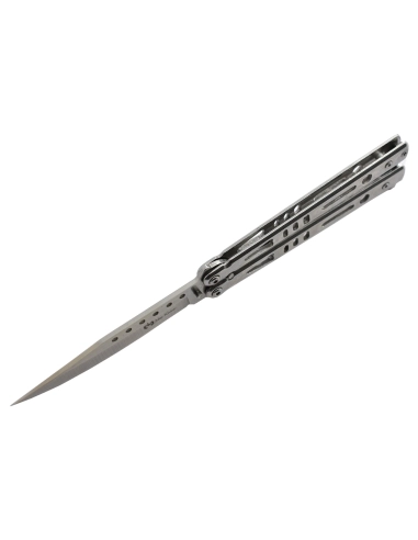 Maxknives P52S Couteau papillon lame acier 3CR13 manche acier silver