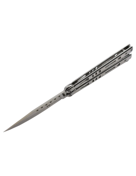 Maxknives P52S Couteau papillon lame acier 3CR13 manche acier silver
