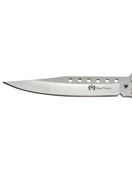 Maxknives P52S Couteau papillon lame acier 3CR13 manche acier silver