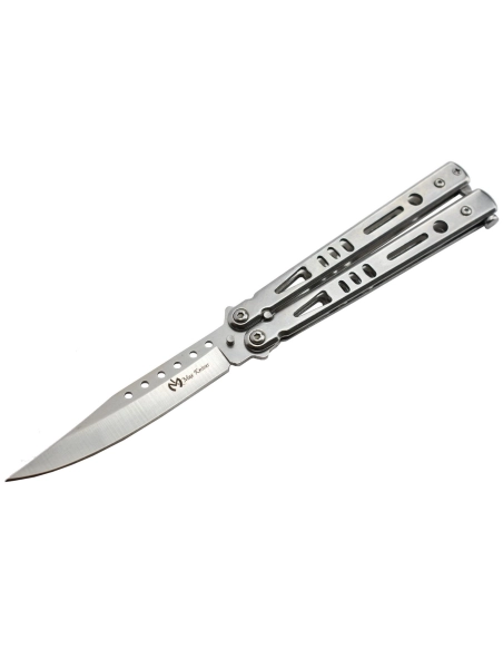 Maxknives P52S Couteau papillon lame acier 3CR13 manche acier silver