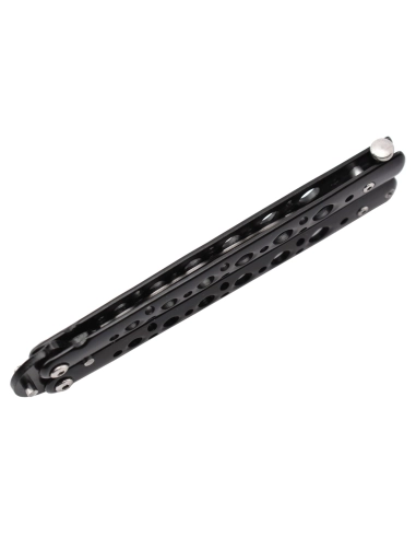 Maxknives P53B Couteau papillon lame acier 3CR13 manche acier noir