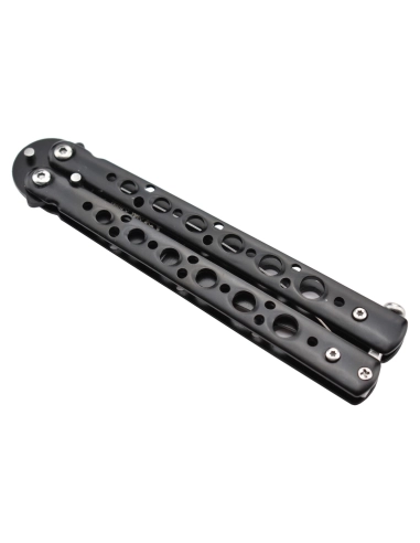 Maxknives P53B Couteau papillon lame acier 3CR13 manche acier noir
