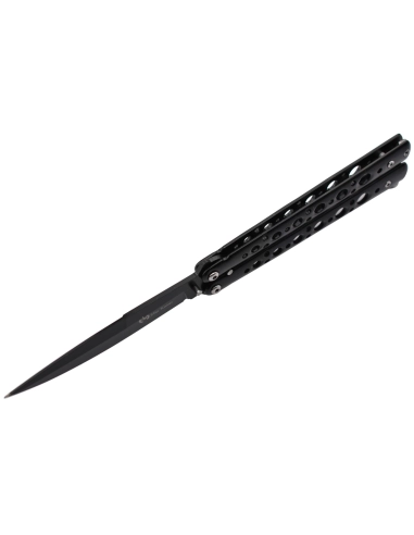 Maxknives P53B Couteau papillon lame acier 3CR13 manche acier noir
