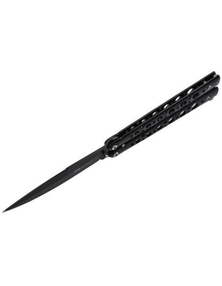 Maxknives P53B Couteau papillon lame acier 3CR13 manche acier noir