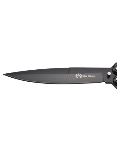 Maxknives P53B Couteau papillon lame acier 3CR13 manche acier noir