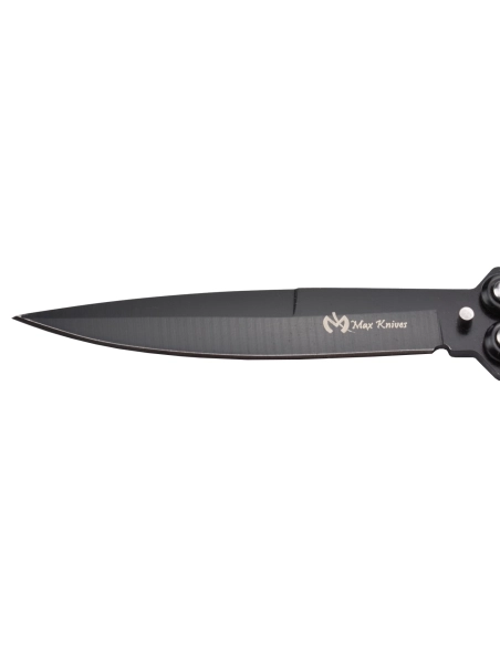 Maxknives P53B Couteau papillon lame acier 3CR13 manche acier noir