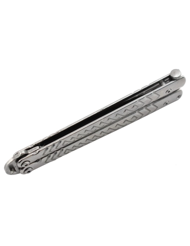 Maxknives P54S Couteau papillon lame acier 3CR13 manche acier silver
