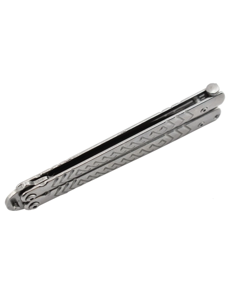 Maxknives P54S Couteau papillon lame acier 3CR13 manche acier silver