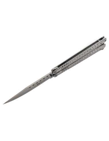 Maxknives P54S Couteau papillon lame acier 3CR13 manche acier silver