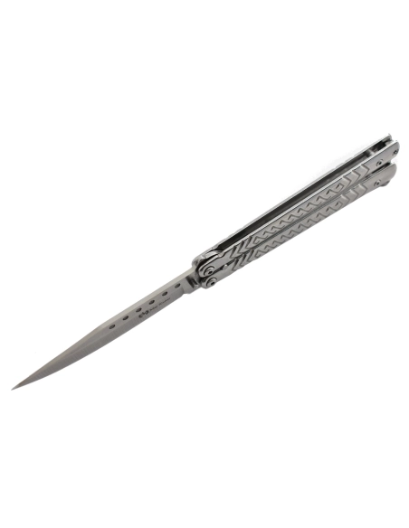 Maxknives P54S Couteau papillon lame acier 3CR13 manche acier silver