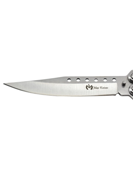 Maxknives P54S Couteau papillon lame acier 3CR13 manche acier silver
