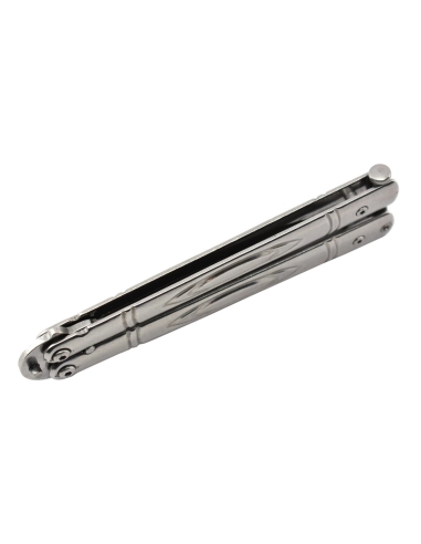 Maxknives P55S Couteau papillon lame acier 3CR13 manche acier silver